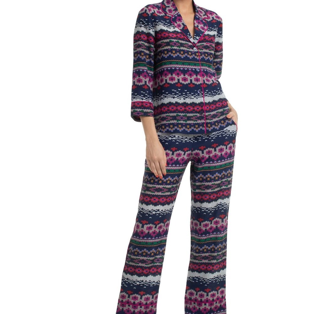 Pull On Silk Walker Fairisle Casual Pants